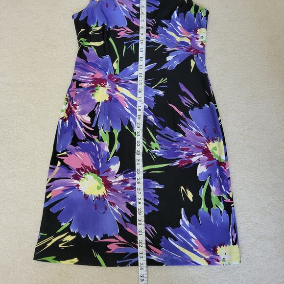EUC Connected Apparel 6 Bodycon Dress Back Zip Back Slit Vibrant Multicolor - Picture 13 of 16